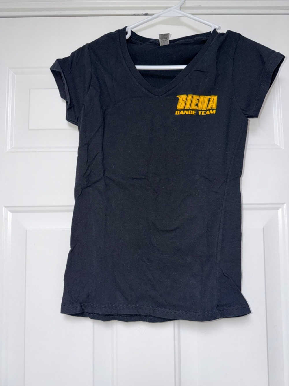 Gildan Black V‑Neck Tee with Gold 'Siena Dance Team' Logo